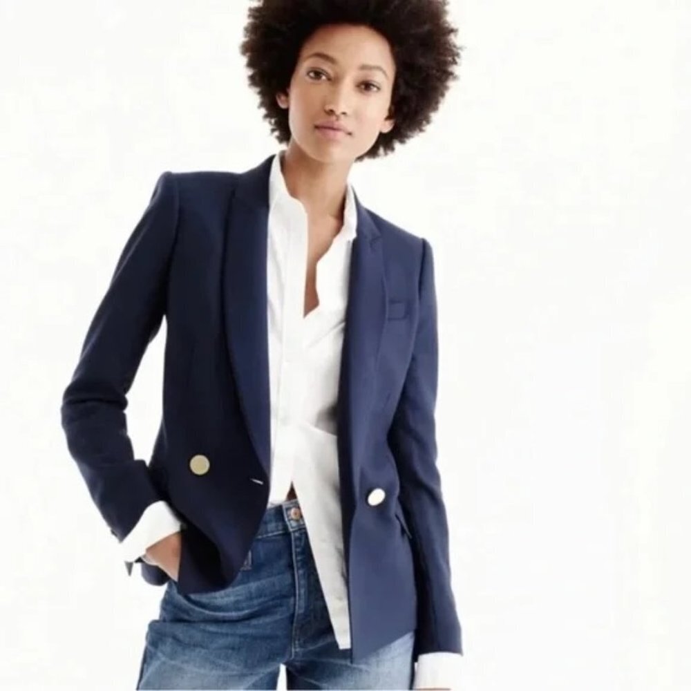 J.‎ Crew Dover Navy Italian Wool Blazer